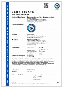 Geritel Wire's TUV certification