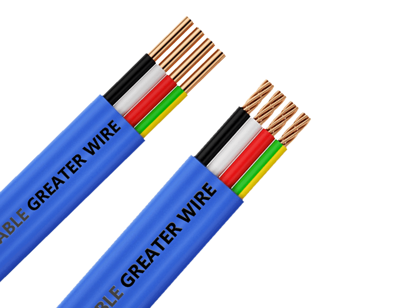 Flat  Blue TPS Cable