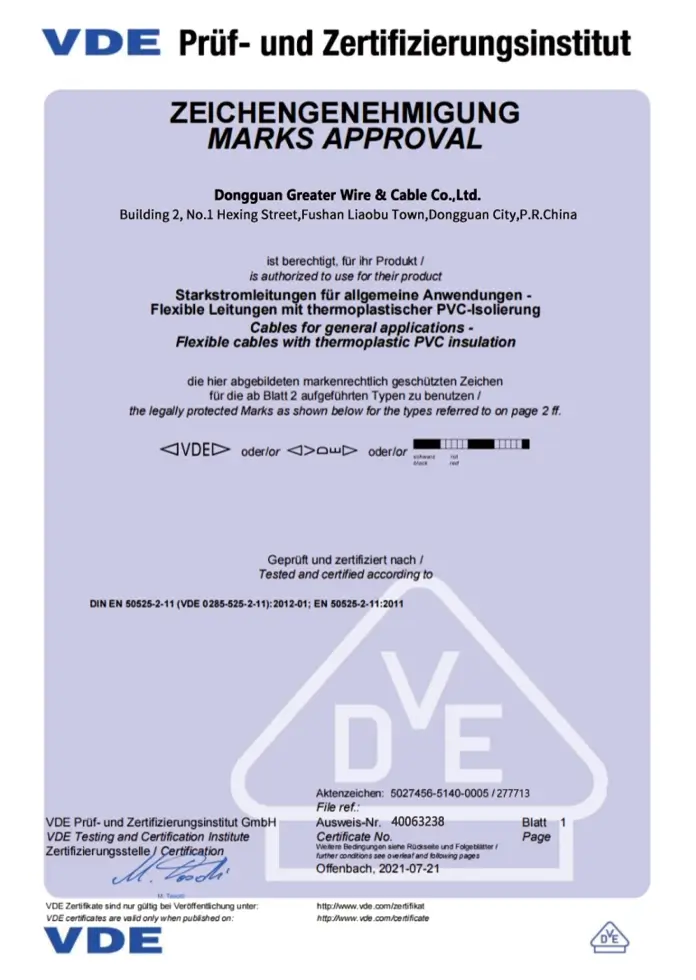 multicore cable certification