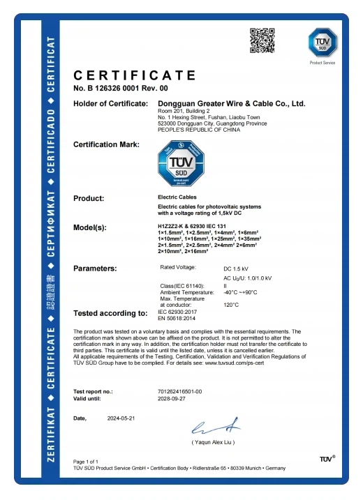 TUV H1Z2Z2-K 1×6 mm²