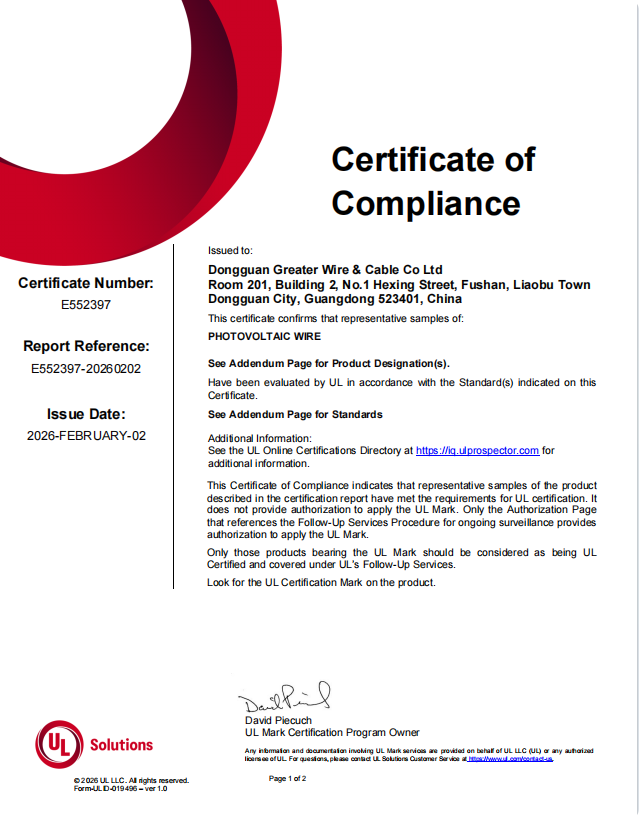 UL4703 PV cable