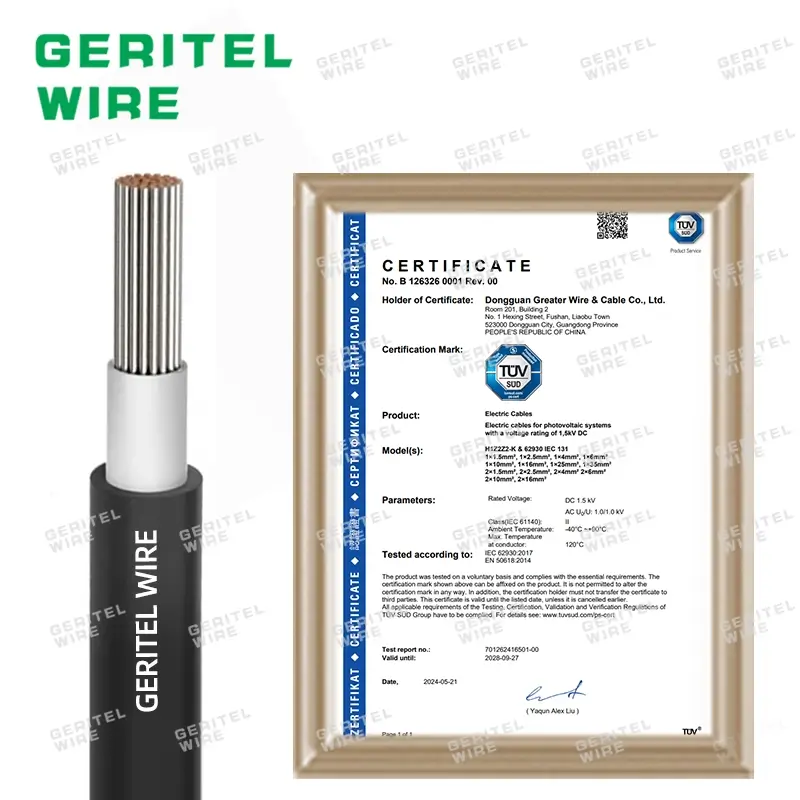 TUV UL certified photovoltaic cable