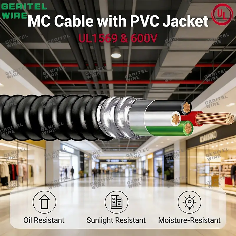 Type MC Cable with PVC Jacket for Long-Run Branch Circuit Installations
