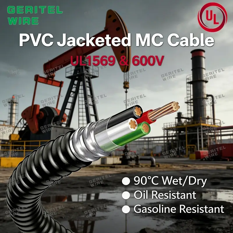 Type MC XHHW-2 cable with PVC jacket
