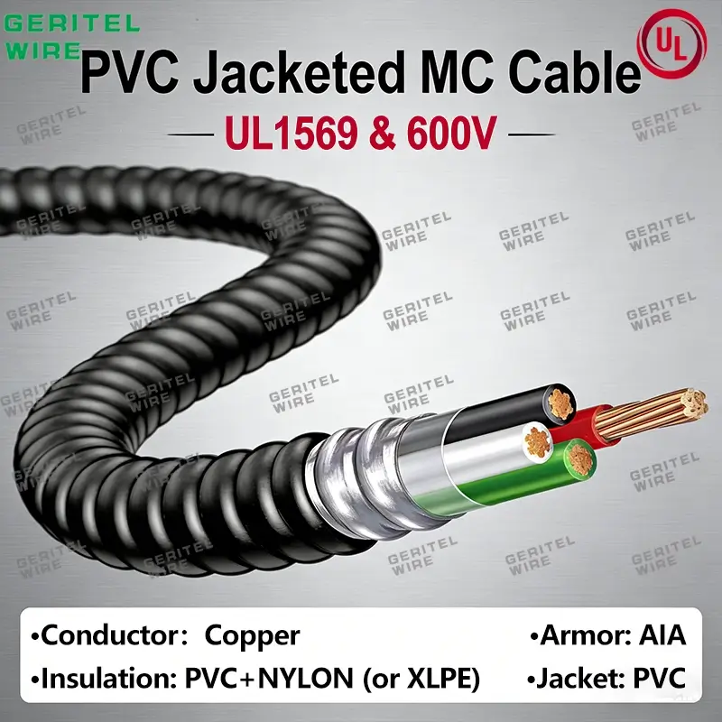 MC Cable with PVC Jacket for Petrochemical and Utility Projects