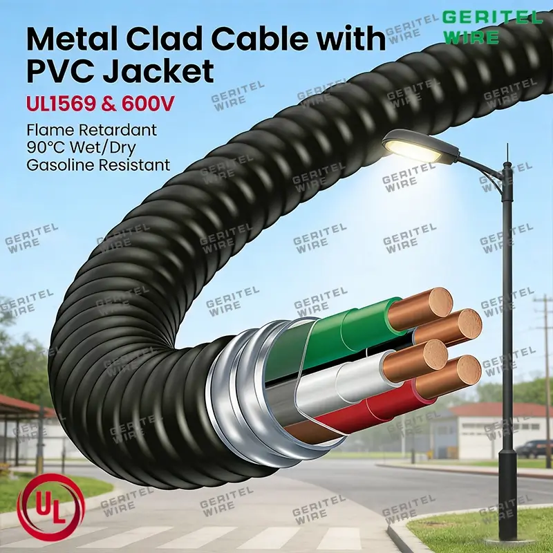 PVC Jacketed Type MC Cable for Rooftop Electrical Runs