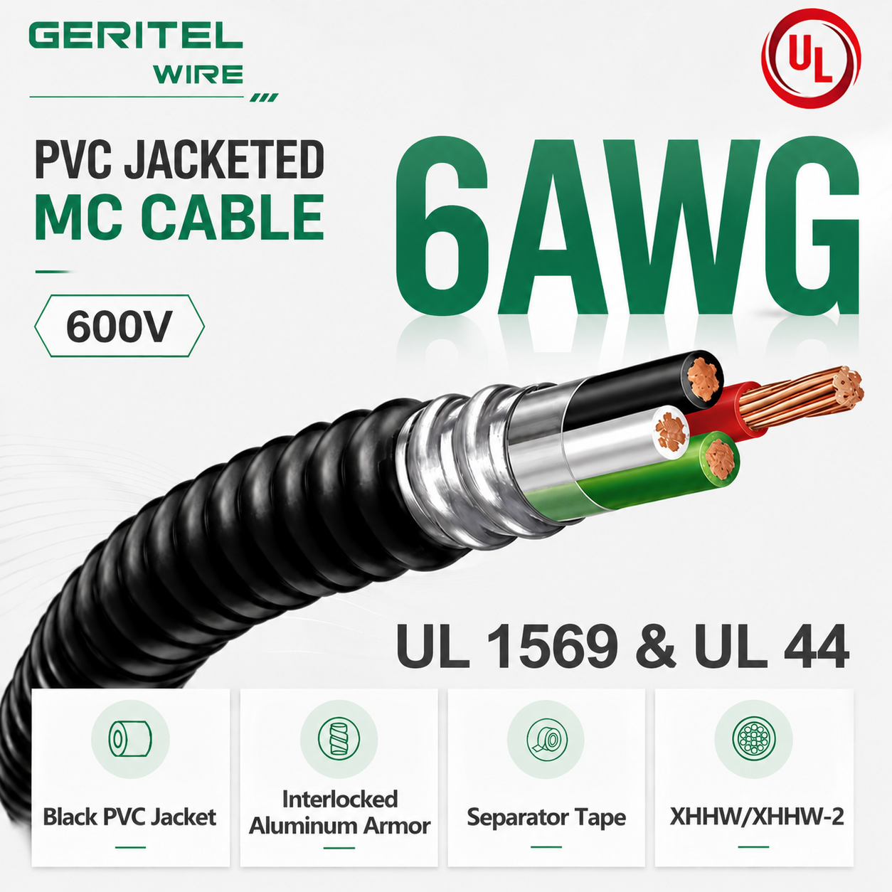 6 AWG XHHW-2 MC Cable for Hospitals, Clinics and Medical Centers