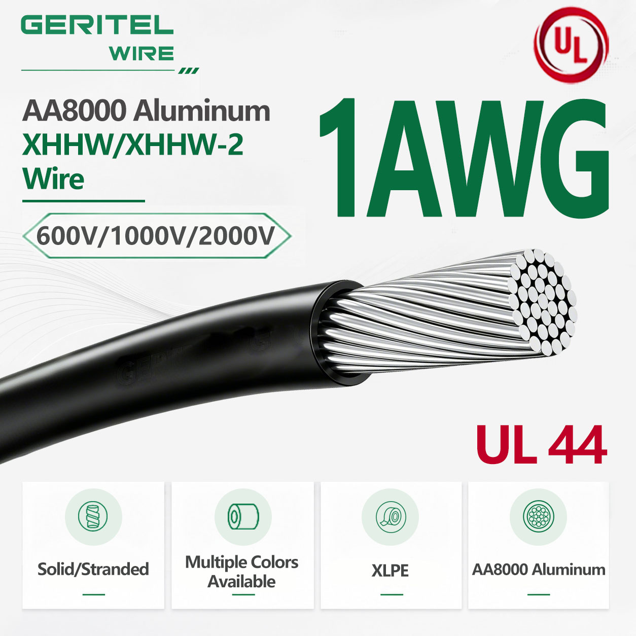 1 AWG AA8000 Aluminum XHHW/XHHW-2 RED BUILDING WIRE FOR MAIN PANELS