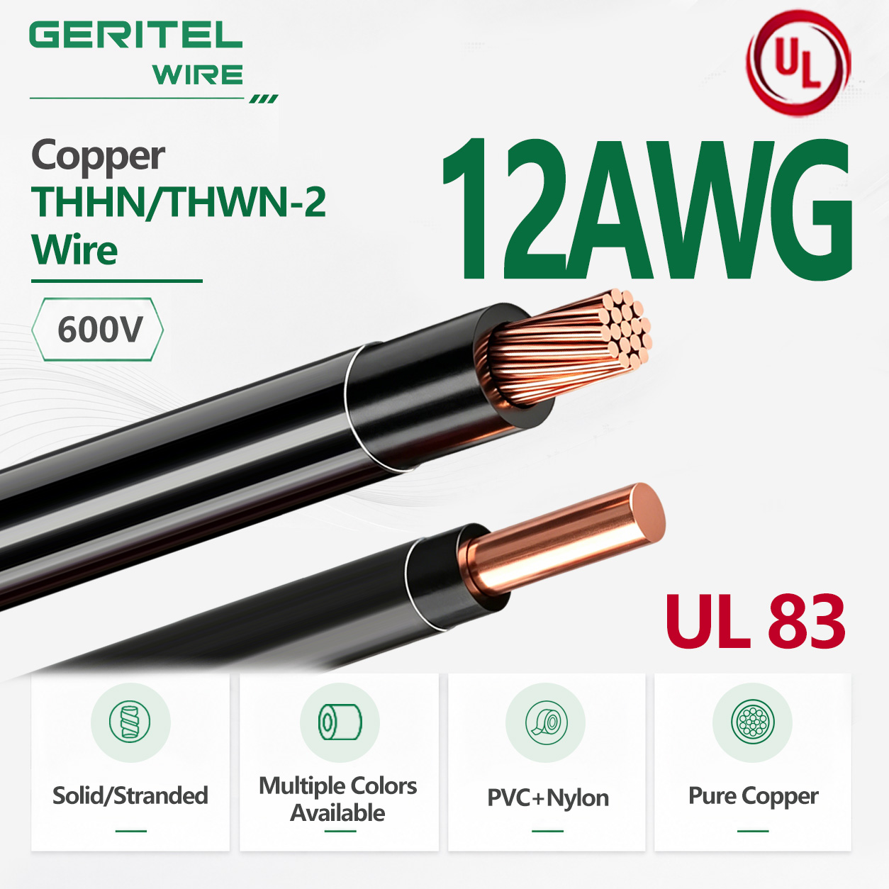 12 AWG THHN/THWN-2 Copper Wire 600V for HVAC Wiring