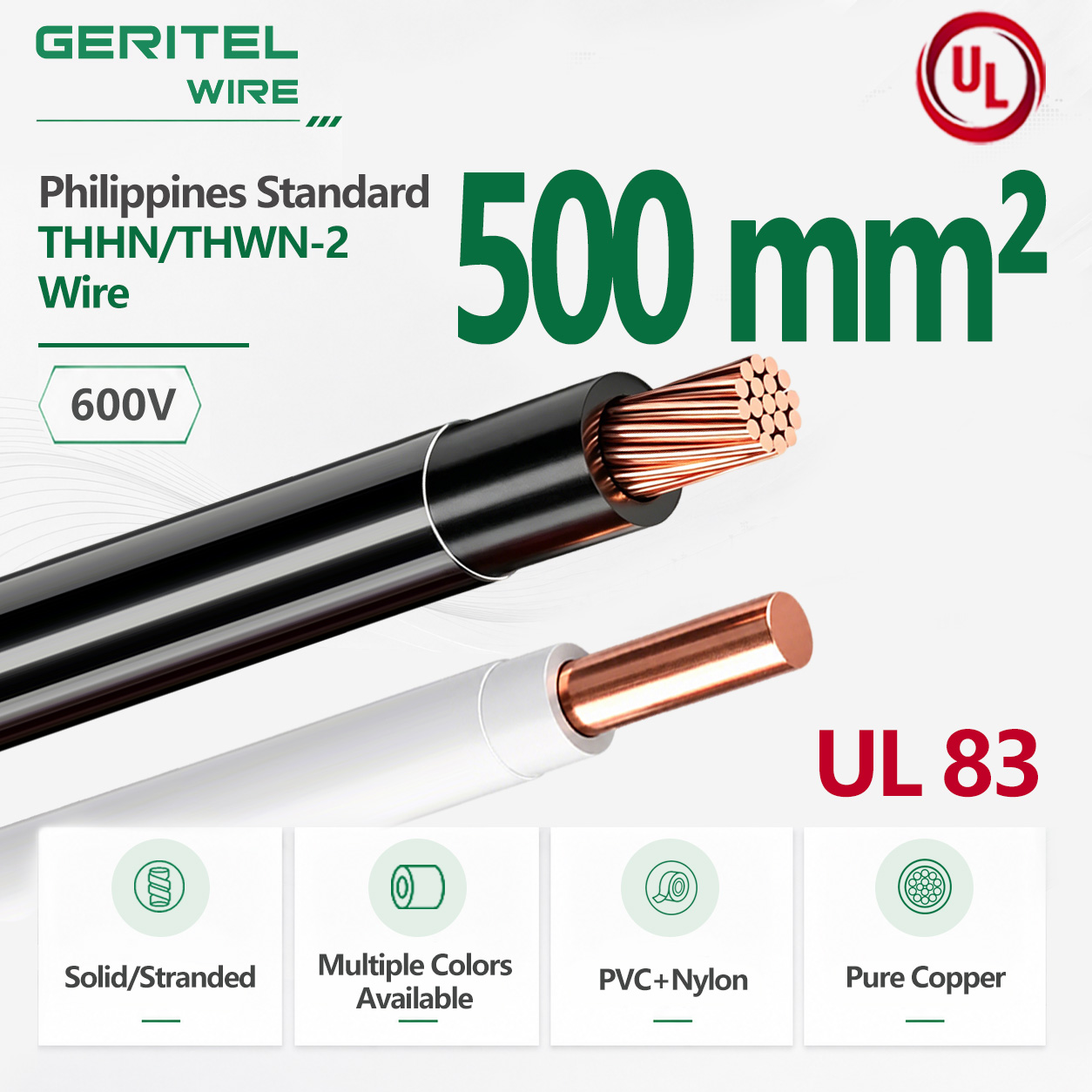 The Ultimate 500 mm² Copper THHN/THWN‑2 – Philippines Standard for Largest Power Demands