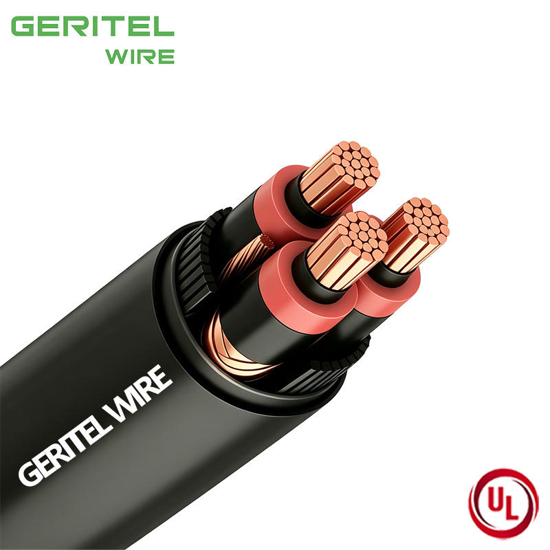 black PVC jacket 3 conductor copper MV-105 cable